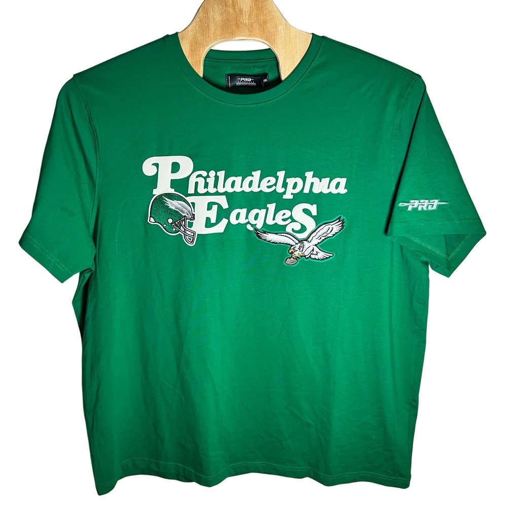 Pro Standard Philadelphia Eagles Men 3XL Green Puff Print Embroidered T-Shirt - Picture 2 of 11